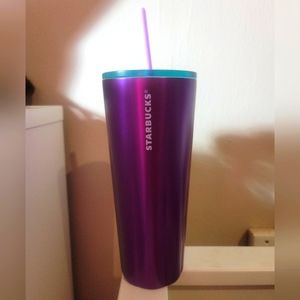 NWT Starbucks Purple Stainless Steel Venti Tumbler with Teal Lid
